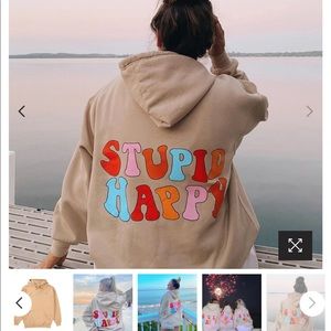 ‘Stupid Happy’ sweatshirt from hangover hoodies